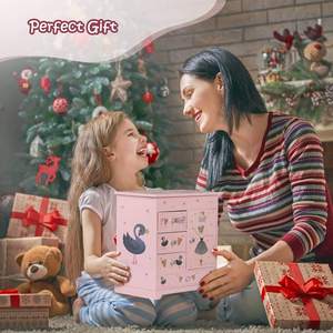 Ever Bright Premium Scatola Portagioie Musicale in Legno a Manovella, Ecologica e di Lusso, a Forma di Cigno Rosa, con Cassetti Multipli - You Are <span class=keywords><strong>My</strong></span> <span class=keywords><strong>Sunshine</strong></span> - Product Image 6