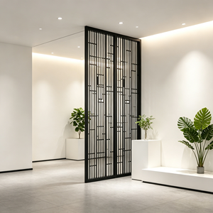 Modern Geometric Steel Frame <strong>Room</strong> <strong>Divider</strong> with Hollow Metal Partition for Office and Living <strong>Room</strong> - Product Image 2