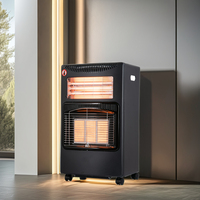 Chauffage d'appoint autonome ultra-mince 2-en-1 gaz et électrique, infrarouge et électrique, avec base pliable pour la maison