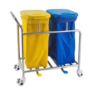 Carro de Acero Inoxidable de Tres Niveles para Residuos Hospitalarios, para Cuidado Matutino y Limpieza de Ropa de Cama en Salas de Hospitalización - Product Image 2