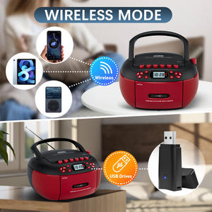 Factory <b>Retro</b> Portable CD <b>Player</b> Boombox CD-9270 Cassette Recorder FM Radio BT 5.0 Stereo Sound Remote Control for Home Party - Product Image 4