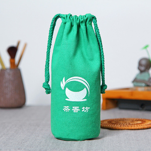 Bolsa de regalo de joyería de lona de algodón Natural de fondo redondo ecológico bolsa de lona de almacenamiento de vino de grano de café - Product Image 3