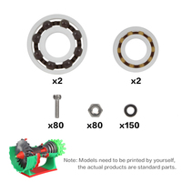 Kit de modèles d'impression 3D, accessoires pour imprimante 3D, kit de moteur à réaction imprimable en 3D, collection de composants de modèles MH006 pour Bambu Lab