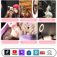 Anneau lumineux LED de 10 pouces avec trépied et support en plastique pour YouTube, diffusion en direct, maquillage, photographie, lumière d'appoint
