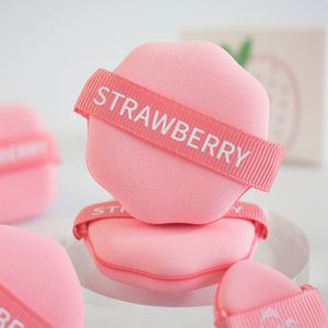 Esponja de Maquillaje Facial de Látex Suave de Doble Uso, Color Rosa, para Base de Maquillaje, Estilo Strawberry Biscuit, para Aplicación en Seco y Húmedo - Product Image 1