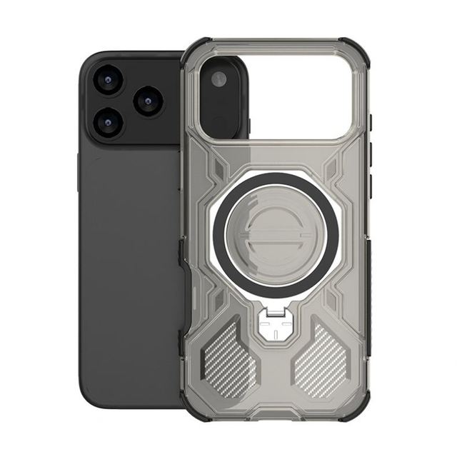 Metal Kickstand Magnetic Case for iPhone 17/16/15/14 Pro Max - Transparent, Shockproof, Excellent Protection