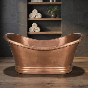 Bañera Ovalada de Cobre Duradera, sin Tapa, Hecha a Mano, de Lujo, Artesanía India para el Hogar, Hotel y Baño - Product Image 1