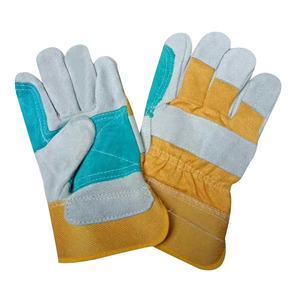 GL1017 Guantes de soldadura de seguridad de cuero de vaca Doble Palma Guantes DE TRABAJO resistentes al por mayor - Product Image 3