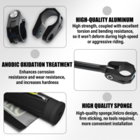 Guidon universel en alliage d'aluminium de 22 mm à hauteur accrue, accessoire durable pour moto, cyclomoteur et tout-terrain