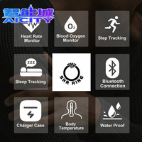 Anillo Inteligente de Cerámica Sheng Qiong para Hombre con Monitorización de Oxígeno en Sangre, Frecuencia Cardíaca y Sueño, Control por Aplicación, Wi-Fi, Resistente al Agua IPX-8