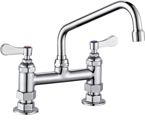 Grifo mezclador de cocina para fregadero montado en cubierta de agua doble de 4 pulgadas tipo EE. UU. de lujo para <span class=keywords><strong>restaurante</strong></span> de hotel 924D - Product Image 1