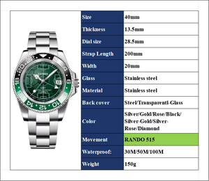 Reloj de Lujo con Logotipo Personalizado Rando 515 GMT, Reloj de Pulsera Deportivo Resistente al Agua para Entusiastas del Fútbol - Product Image 2