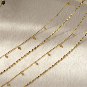 Collar Doble de Acero Inoxidable con Logotipo Personalizado, Resistente al Deslustre, Impermeable, Chapado en Oro de 18k, para Mujer - Product Image 4