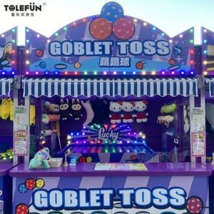 Tolefun Outdoor Carnival Booth Game Material PP Globo Blaster Soporte de suelo con Spin Tic Tac Toe y Fortune Prize Wheel - Product Image 4