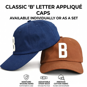 Casquette personnalisée en feutre avec patch, faible MOQ, OEM ODM, lettre B brodée, marron bleu, casquette de papa non structurée à 6 panneaux pour hommes - Product Image 1