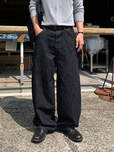 Jeans en <span class=keywords><strong>denim</strong></span> brut <span class=keywords><strong>japonais</strong></span> vintage en coton personnalisé pour hommes, streetwear, <span class=keywords><strong>denim</strong></span> brut lourd brodé pour hommes - Product Image 1