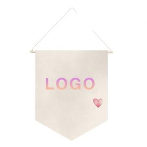 Lona de Algodón Triangular Colgante Personalizada para Publicidad Digital Decorativa a Todo Color para Interiores - Product Image 4
