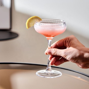 Verres à cocktail, margarita, martini, champagne, à pied haut, côtelés, rayés, soufflés à la main, pour fêtes, bars, mariages et couples - Product Image 6