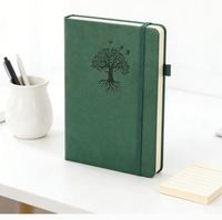 Agenda de gratitude personnalisé en cuir PU végétalien Happiness, organisateur mensuel et hebdomadaire non daté