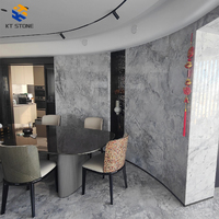 Panneau mural en pierre imperméable KT STONE, beige chaud, motif marbre diagonal, pour salle de bain, zone humide, spa, douche, crédence de lavabo