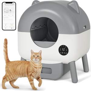 Bac à litière automatique autonettoyant grande capacité pour plusieurs chats, contrôlé par application, silencieux et sans odeur, avec capteurs de sécurité intelligents - Product Image 1