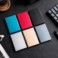 Carteira colorida masculina, carteira de metal automática de alumínio para cartões de crédito, minimalista