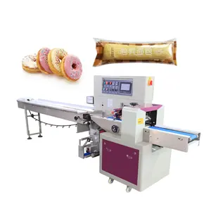 Biscuit Croissant Bread Chocolate Popsicle Cup Cakes Wafer Cookies Automatic Horizontal Pillow Packaging Machine