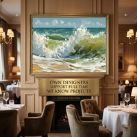 Eager Art – Tableau sur toile minimaliste contemporain, paysage ondulé, peint à la main en 3D, scène de montagne abstraite, décoration murale pour chambre à coucher