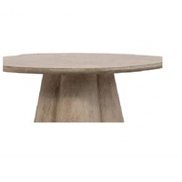 Table basse ronde en bois au design simple et à hauteur réduite pour la cuisine
