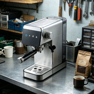 Machine à expresso semi-automatique à écran tactile avec icônes <span class=keywords><strong>de</strong></span> motifs colorés, 15 bars, pour barista à domicile, pour les amateurs <span class=keywords><strong>de</strong></span> café - Product Image 1