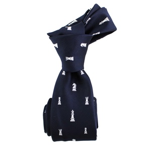 Bán Buôn Kinh Doanh Tùy Chỉnh Cà Vạt Tự Bow <span class=keywords><strong>Tie</strong></span> Thiết Lập Màu Xanh Đen Trắng Cờ Tướng Polyester Dệt Mỏng Skinny Mens Quan hệ Cổ Cho Nam Giới 7Cm - Product Image 4