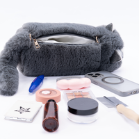 Sac à bandoulière de luxe fait main pour chat avec chaîne réglable, sac à main en peluche réaliste en forme de chat, jouet de mode animalier de simulation réaliste