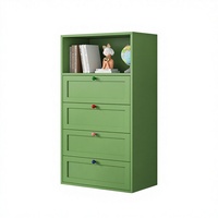 Commode scandinave en fer blanc avec boutons ronds colorés, moderne, écologique, durable, 4 tiroirs, rangement pour chambre et salon