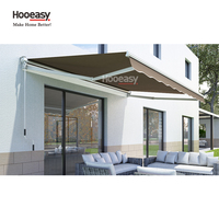 Auvent rétractable mural de jardin Hooeasy, manuel, motorisé, réglable, en aluminium, avec bras pliables