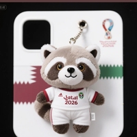 2026 monde mascotte Souvenirs personnaliser Mini peluche Animal raton laveur jouet téléphone portable pendentif accessoires