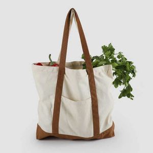 Sac fourre-tout personnalisé en toile de coton recyclable avec poche et fermeture éclair, imprimé sur mesure pour le shopping - Product Image 6
