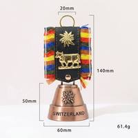 Campanacci in Metallo Personalizzati per Souvenir Svizzeri di Orlando, Campanelle a Forma di Bovino Svizzero, Campanelli a Mano in Ottone da Appendere, per Pecore, Cani, Orsi e Mucche