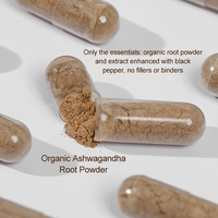 Comprimés végétaliens en marque privée OEM, extrait pur de racine d'ashwagandha de haute qualité, capsules d'ashwagandha