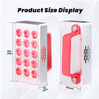RTL15-D 15 pièces 10000mAh Panneau de luminothérapie portable à LED rouge et infrarouge avec bouton Nouvelle innovation Lampe infrarouge