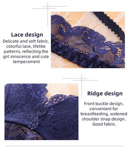 Vente en gros sans anneau en acier, soutien-gorge push up sexy, <span class=keywords><strong>lingerie</strong></span> en dentelle, ensemble de sous-vêtements sexy pour femmes matures - Product Image 5