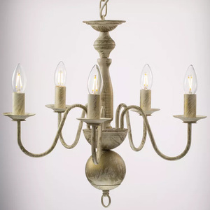 Designer Modern Industrial Farmhouse 5-<b>Light</b> Kitchen Island Lighting Fixture <b>Dining</b> Room White Chandelier Pendant <b>Light</b> - Product Image 1