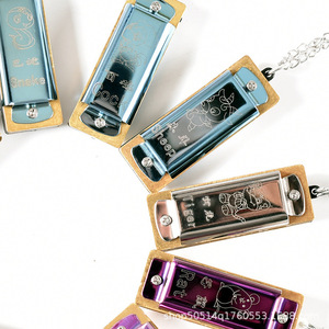 Mini collier <span class=keywords><strong>Harmonica</strong></span> 16 trous plaqué or, <span class=keywords><strong>petit</strong></span> <span class=keywords><strong>Harmonica</strong></span>, jouet pour enfants, instrument de musique, cadeau, rue souvenir - Product Image 3