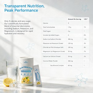 OEM Polvo Electrolítico Hidratante Sin Azúcar Sabor Limón Sodio Potasio <span class=keywords><strong>Magnesio</strong></span> Keto Resistencia Recuperación Stick Pack - Product Image 3