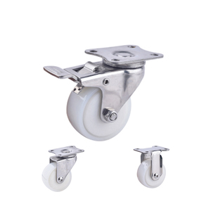 O rodízio do aço inoxidável 304 roda o nylon branco 1.5/2 polegadas freio/universal/direcional - Product Image 4