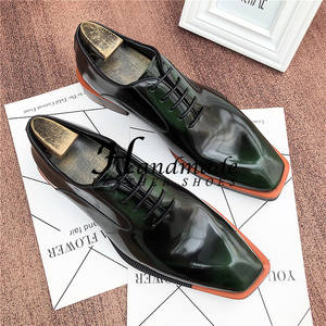 Zapatos formales de negocios de alta gama para hombre, de cuero genuino en colores retro, con cordones, tipo derby, ideales para la oficina. - Product Image 2