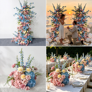 Blush Blue Hydrangea Larkspur Silk Floral Kit Wedding Backdrop & <b>Table</b> Flower Decor - Product Image 4