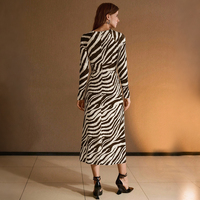 Robe midi moulante à imprimé zèbre pour femme, sans ceinture, tendance automne-hiver, pour un usage quotidien, directement de l'usine
