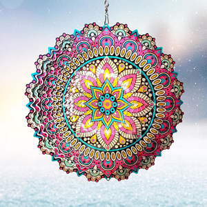 Mandala Wind Spinner Stainless Steel Hanging 3D Wind Sculptures Outdoor Garden Spinner Decoration Gifts for Mom Dad Women Men - Product Image 3
