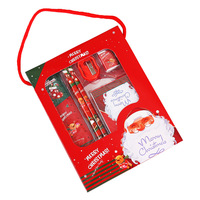 Juego de Papelería de Regalo de Navidad para Niños, Útiles Escolares, 6 Piezas, Regla, Borrador, Sacapuntas, Lápiz, Papel, Logotipo Personalizado