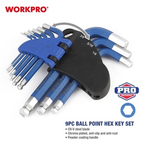Bộ Chìa Khóa Lục Giác WORKPRO 9 Chiếc, Cờ Lê Lục Giác Đo Bóng Số Liệu Bằng Thép Chrome-vanadi Màu Xanh Dương - Product Image 2